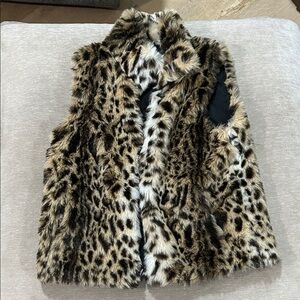 Gallery Animal Print Faux Fur Vest